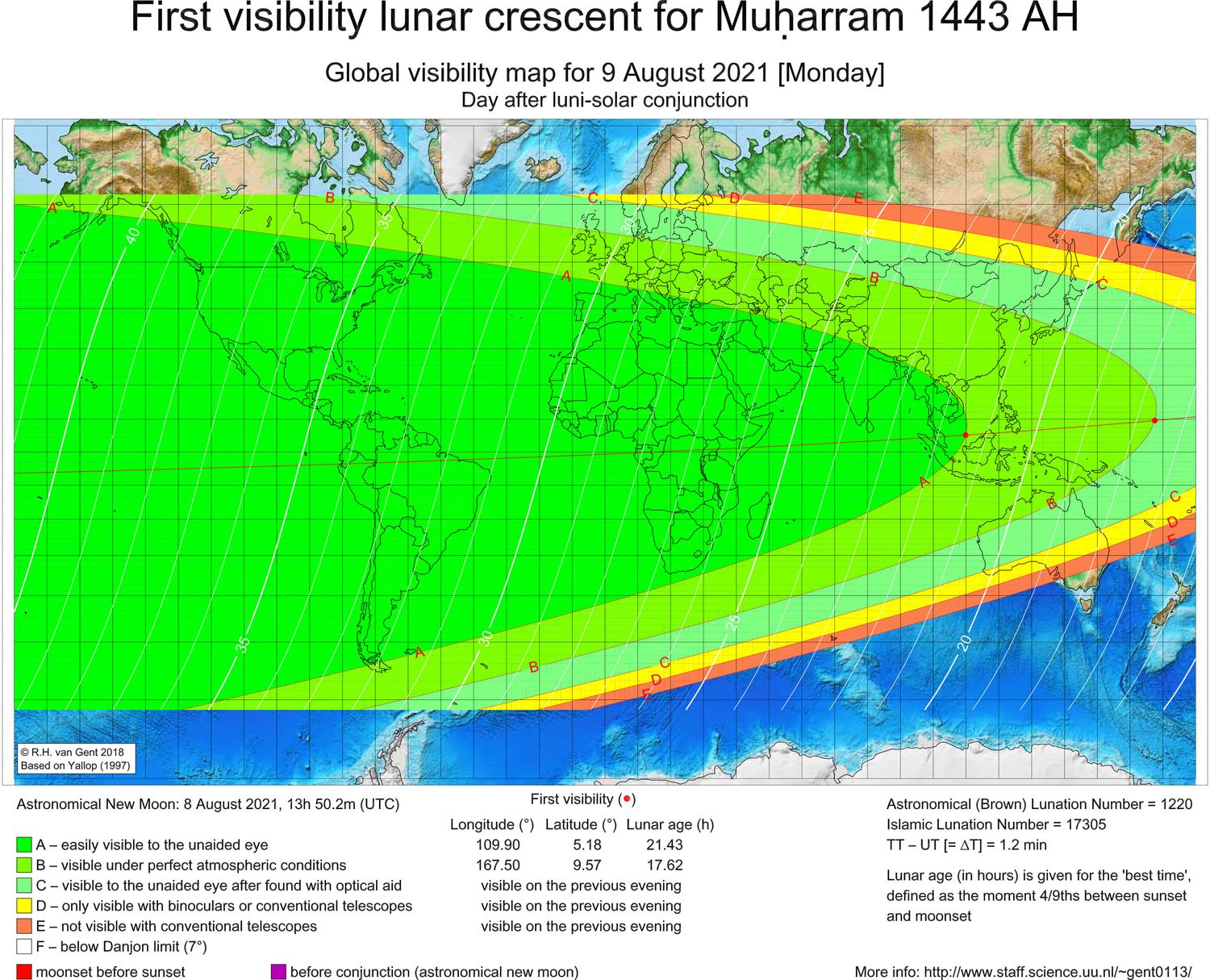 จันทร์เสี้ยวแรก (ฮีลาล) เพื่อกำหนดวันขึ้นปีใหม่ ในเดือนมุฮัรรอม (Muharam)   ฮ.ศ.1443