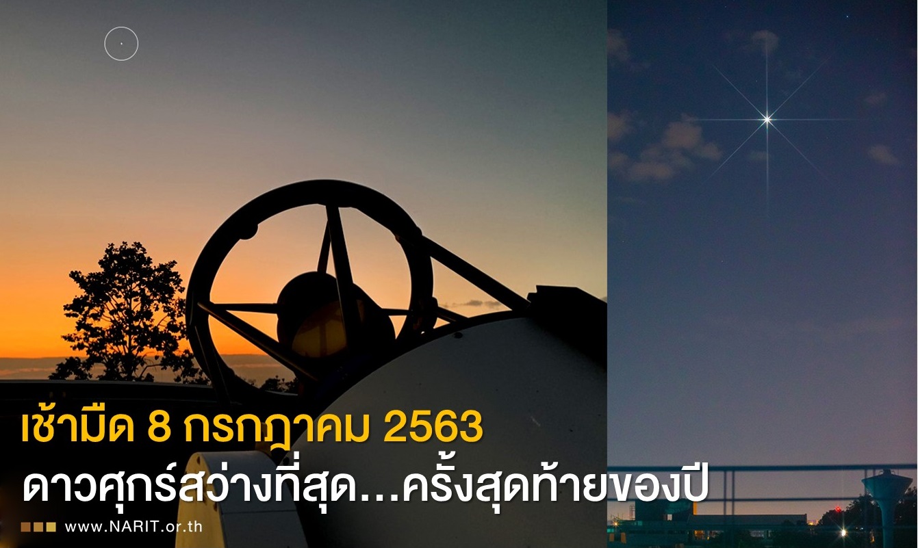 ชวนชม "ดาวศุกร์สว่างที่สุดครั้งสุดท้ายในปี 2563" เช้ามืด 8 ก.ค. นี้